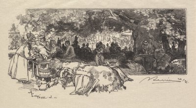 Fontainebleau Bos: Kantine van Moeder Pichard door Auguste Louis Lepère