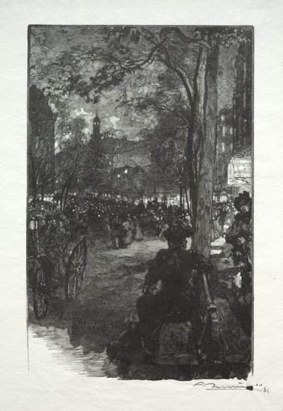 De Boulevard Montmartre, de Avond door Auguste Louis Lepère
