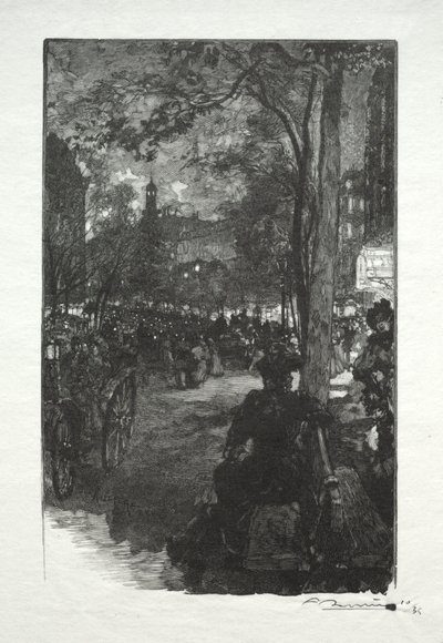 Le Boulevard Montmartre, le Soir door Auguste Louis Lepère