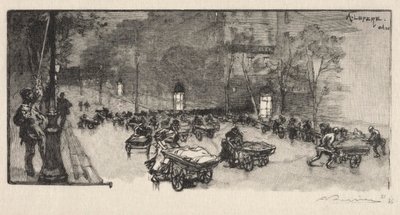 De Boulevard, op de hoek van Fauborg Montmartre door Auguste Louis Lepère
