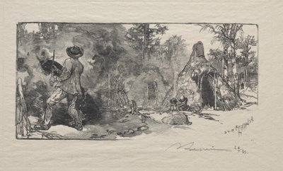 Les Charbonniere, 1887 door Auguste Louis Lepère