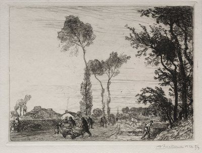 Retour du Marché de St. Jean-de-Mont, 1910 door Auguste Louis Lepère