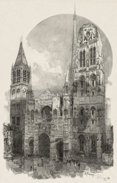 Rouen Illustré: De Kathedraal van Rouen, 1888 door Auguste Louis Lepère