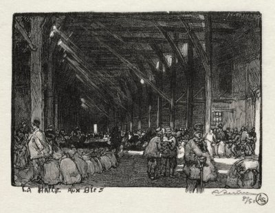 Rouen Illustré: La Halle aux Blés, 1896 door Auguste Louis Lepère