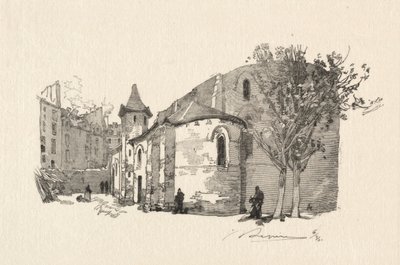 St. Julien le Vauvre, Vue extérieur door Auguste Louis Lepère