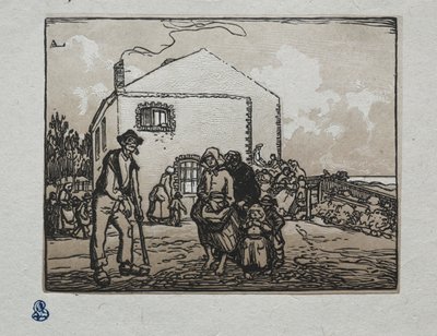 De Bedelaars bij het Laatste Huis, 1905 door Auguste Louis Lepère