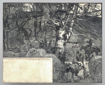 Jacht met jachthonden, Mont Gérard
 door Auguste Louis Lepère