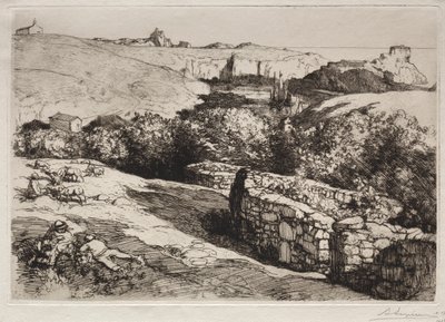 Vue du Port de la Meule door Auguste Louis Lepère