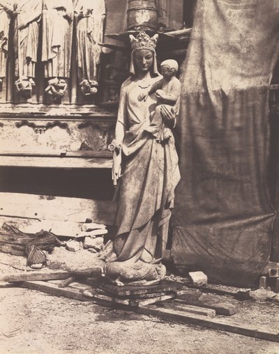 Beeld van Maagd en Kind, Notre Dame, Parijs, 1853-1854 door Auguste Mestral