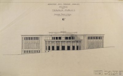 Project voor het Musee des Travaux Publiques, gevel, Place d