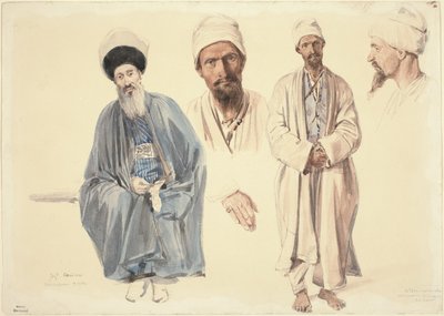 Een Bejaarde Jood en een Moslim Tartaar op de Krim door Auguste Raffet