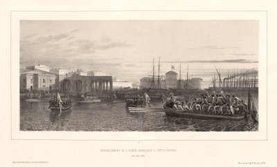 Landing van het Franse leger bij Civita-Vecchia, 25 april 1849 door Auguste Raffet