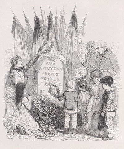 De graven van juli uit De volledige werken van Béranger door Auguste Raffet