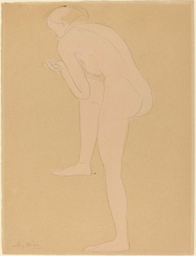 Figuur Voorovergebogen met Rechter Knie Opgetrokken door Auguste Rodin