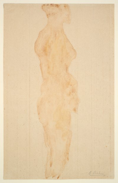 Naakt staand, zijaanzicht door Auguste Rodin