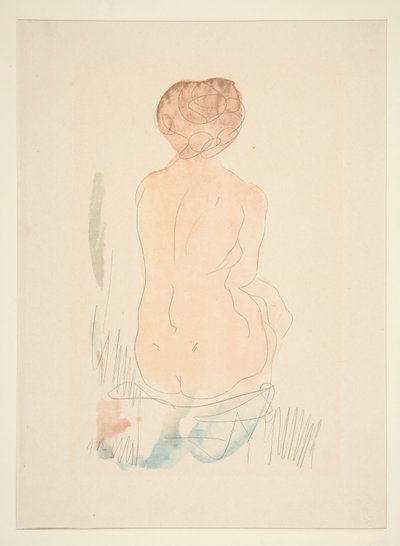 Zittende naakt, gezien van achteren door Auguste Rodin