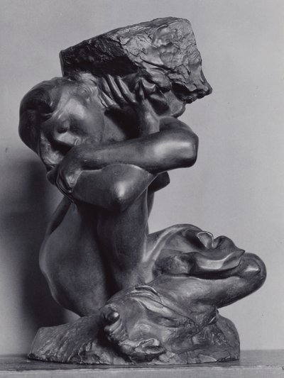 De gevallen kariatide die haar steen draagt door Auguste Rodin