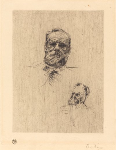 Victor Hugo, De Face, 1886 door Auguste Rodin