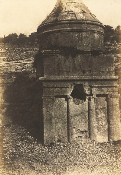 Graf van Absalom, Vallei van Kidron, Jeruzalem,1854 (foto) door Auguste Salzmann