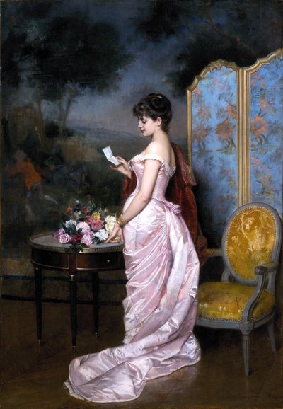 "De liefdesbrief" door Auguste Toulmouche door Auguste Toulmouche