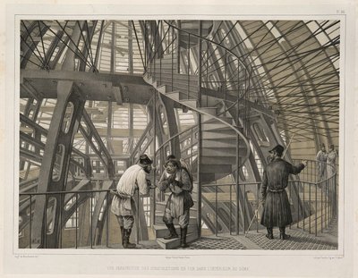 Metaalconstructie binnen de kathedraal Uit: De bouw van de Sint-Isaacskathedraal, 1845 door Auguste de Montferrand
