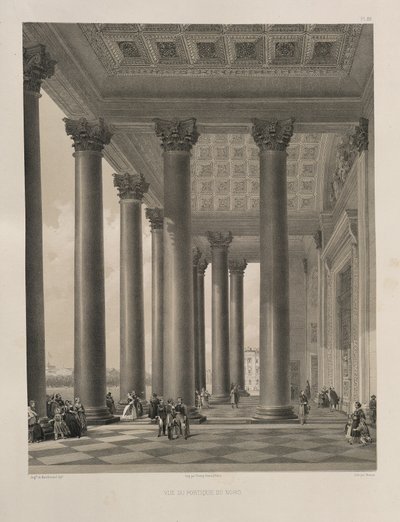 Het noordportaal van de Sint-Isaacskathedraal Uit: De Bouw van de Sint-Isaacskathedraal, 1845 door Auguste de Montferrand