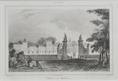 Uitzicht op het Wilanów-paleis, 1840 door Augustin François Lemaiand#770tre