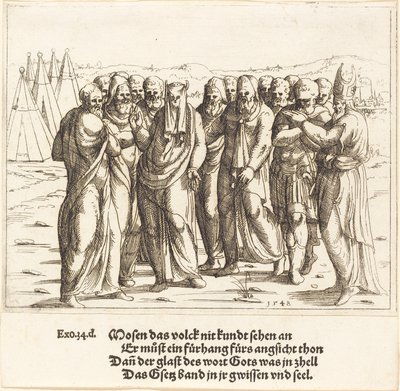 Mozes Spreekt tot de Kinderen van Israël, 1548 door Augustin Hirschvogel