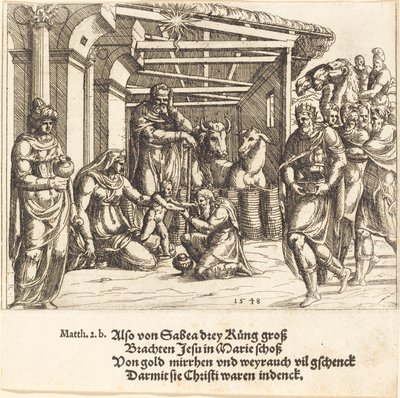De Aanbidding der Wijzen, 1548 door Augustin Hirschvogel