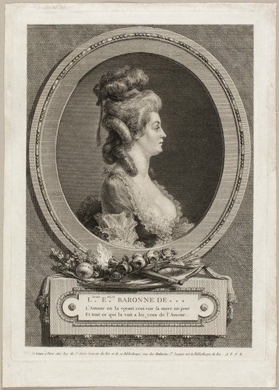 Louise Émilie, barones van *** Frankrijk door Augustin de Saint-Aubin