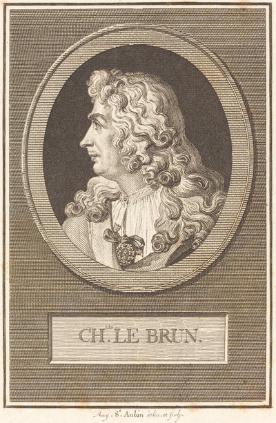 Charles Le Brun door Augustin de Saint Aubin