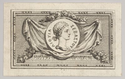 Medaille met Portret van Livy in het 5e Boek, uit Tibère ou les six premiers door Augustin de Saint Aubin