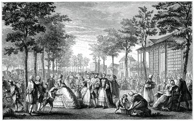 De Promenade, Parijs, 1885 door Augustin de Saint Aubin
