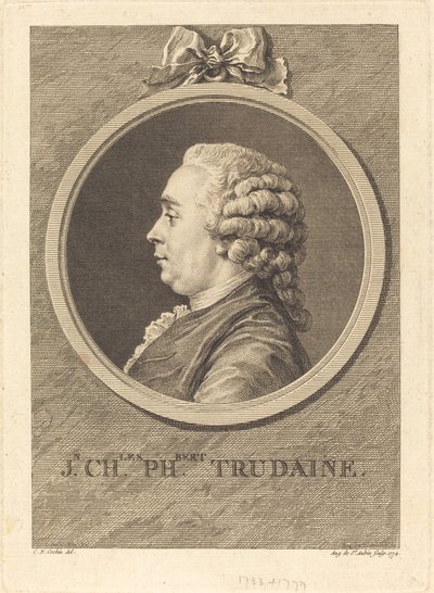 Jean-Charles-Philibert Trudaine door Augustin de Saint Aubin after Charles Nicolas Cochin II