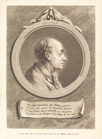 Salomon Gessner door Augustin de Saint Aubin after Vivant Denon