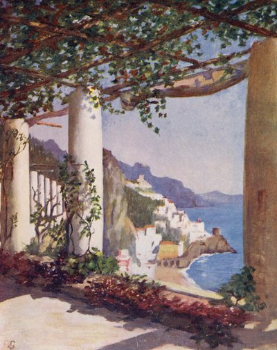 Amalfi vanaf het terras van het Cappucini Hotel, Herfst door Augustine Fitzgerald