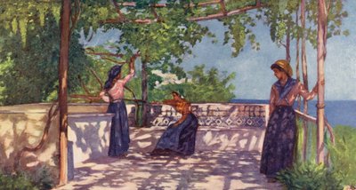 Boeren onder de wijnstokken, Casamicciola, Ischia door Augustine Fitzgerald