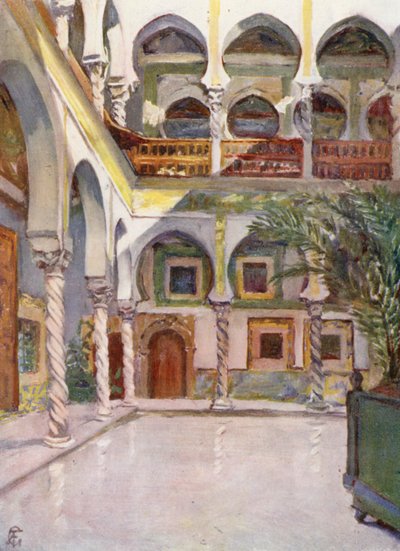 De Archeveche, Algiers (kleurenlitho) door Augustine Fitzgerald