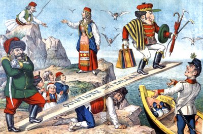 De kwestie van de Balkan, c.1900 (illustratie) door Augusto Grossi