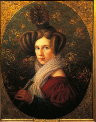 Italië, Milaan, Portret van Margherita Barezzi (1814-1840), vrouw van Giuseppe Verdi door Augusto Mussini