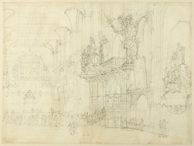 Studie voor Guild Hall, uit Microcosm of London door Augustus Charles Pugin