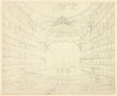 Studie voor Opera House, uit Microcosm of London door Augustus Charles Pugin
