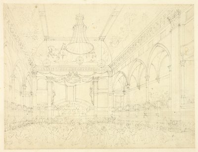 Studie voor Pantheon Masquerade, uit Microcosm of London door Augustus Charles Pugin