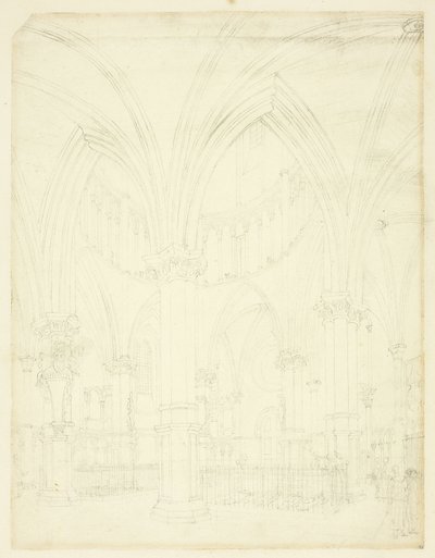 Studie voor Temple Church, uit Microcosm of London door Augustus Charles Pugin