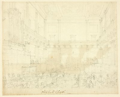 Studie voor Whitehall Chapel, uit Microcosm of London door Augustus Charles Pugin