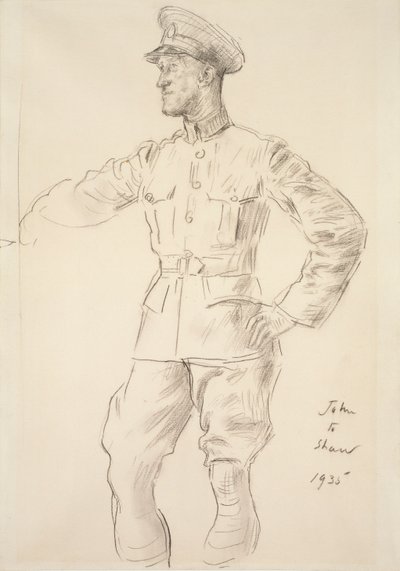 Portret van Vliegtuigman T.E. Shaw Lawrence of Arabia, 1935 door Augustus John