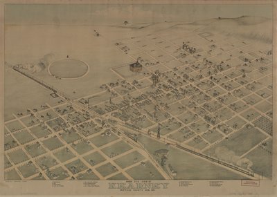 Vogelvlucht van Kearney, Buffalo County, Neb. 1881 LOC 2010592833 door Augustus Koch