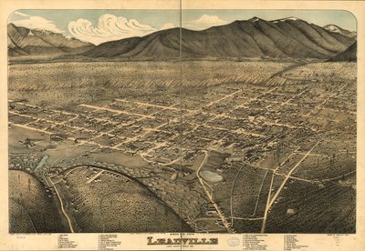 Vogelvlucht van Leadville, Lake County, Colo. 1879 door Augustus Koch