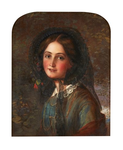 De kanten muts door Augustus Leopold (manner of) Egg