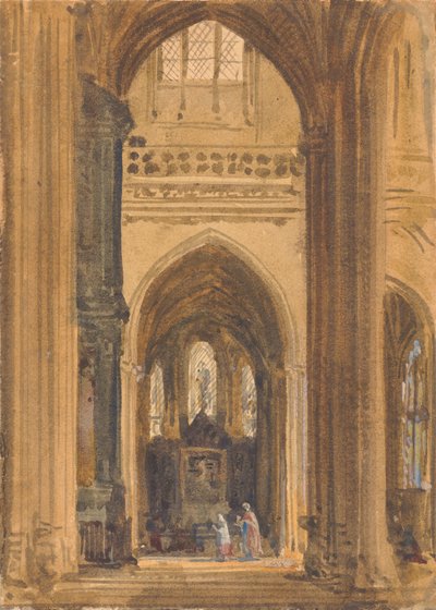 Interieur van een gotische kerk door Augustus Welby Northmore Pugin